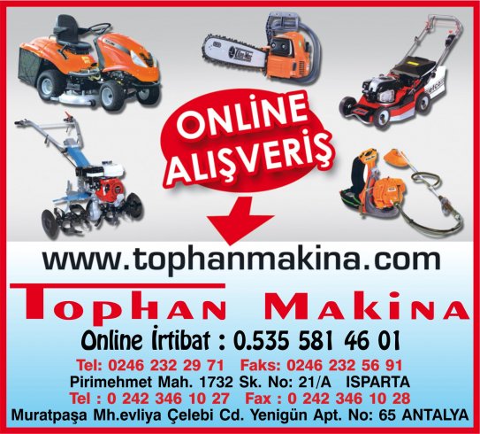 Tophan Makina, Oleo-Mac Antalya, Felco Antalya, Antalyada Tarım Makinaları